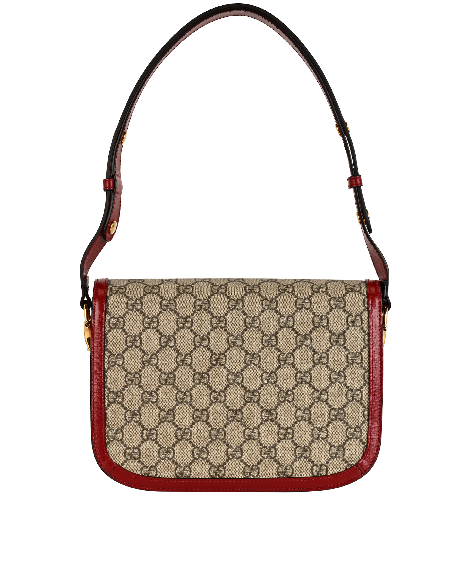 Medium Horsebit 1955, &pound;1,200, Handbags, Beige/Red, Canvas/Leather, Back view